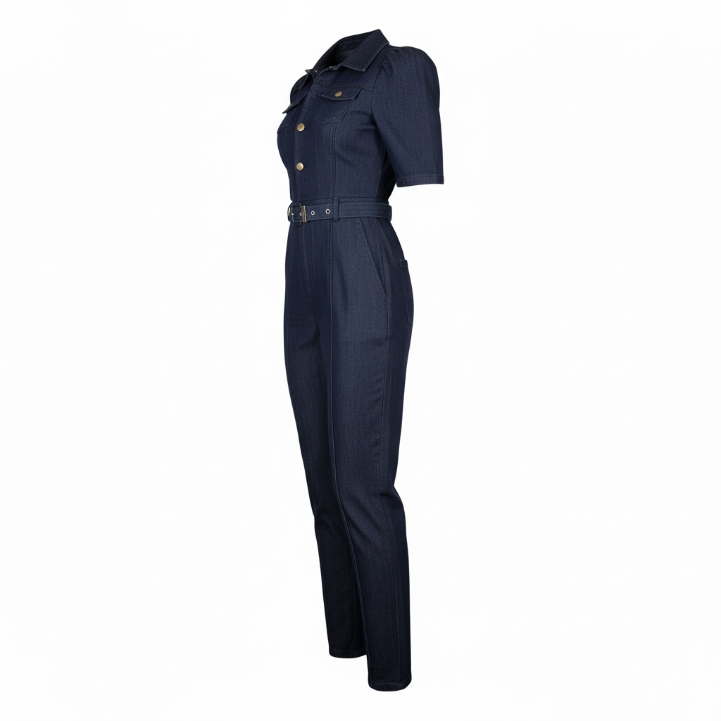 Navy Structured Jumpsuit