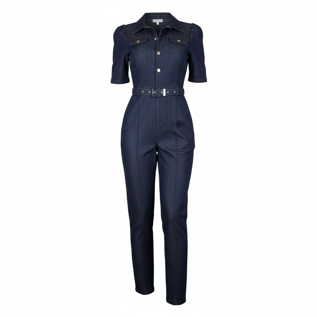Navy Structured Jumpsuit