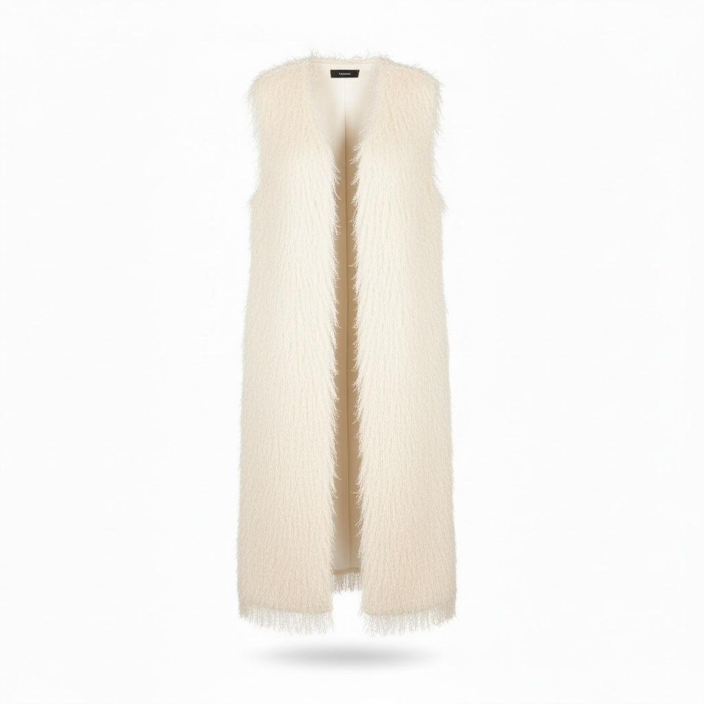 Elegant textured long vest.